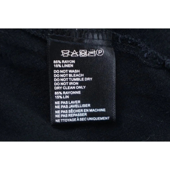 Urban Outfitters Dress Women Small Black Button Up Linen Cuff Sleeve Tunic Mini - Picture 5 of 5